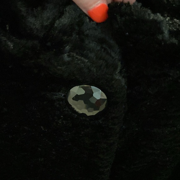 EUC Vintage Ann Taylor Women's Black Faux Fur Jacket, Size Large - Picture 4 of 11